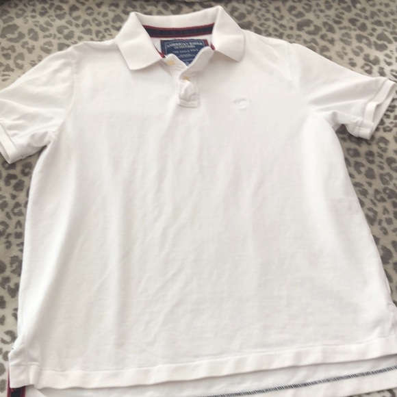 American Eagle Outfitters The Eagle Polo Shirt in White Men’s Size Large - Picture 4 of 17